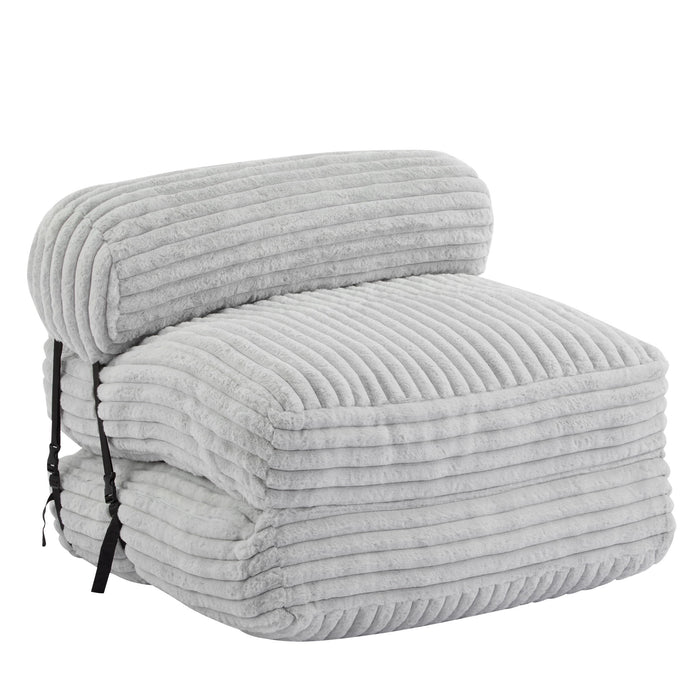 Latina - Indoor Foldbable Bean Bag Lounge Chair - Light Gray