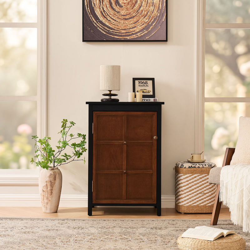 Floor Cabinet With Doors & Adjustable Shelf, Storage Cabinet For Entryway