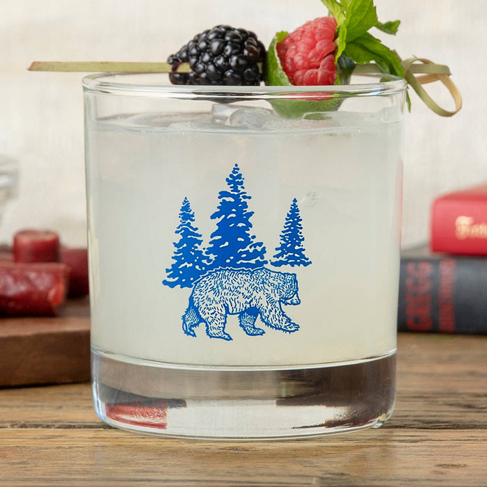 Whiskey Glass | Bear Glass | Forest Glass | Screen Printed