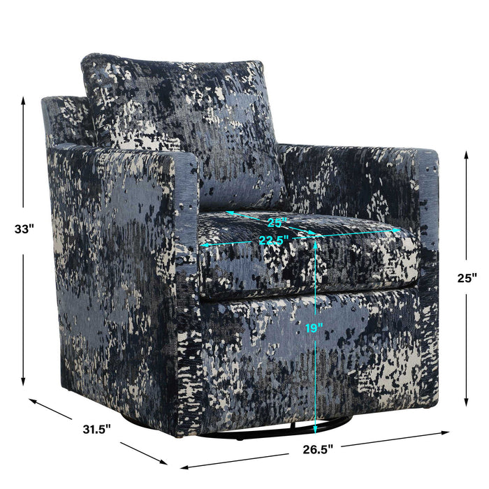 Tisdell - Patterned Swivel/Glider - Blue