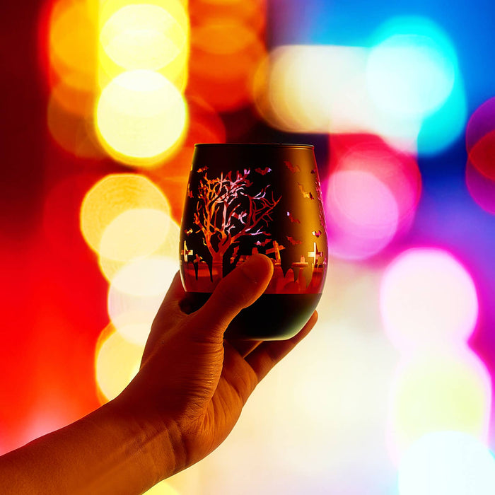 Halloween Themed  Stemless Wine Glass (16 OZ)