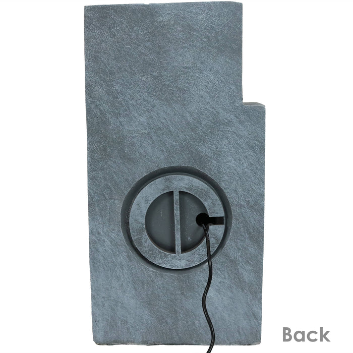 13" Modern Tiered Brick Polyresin Indoor Fountain with LED