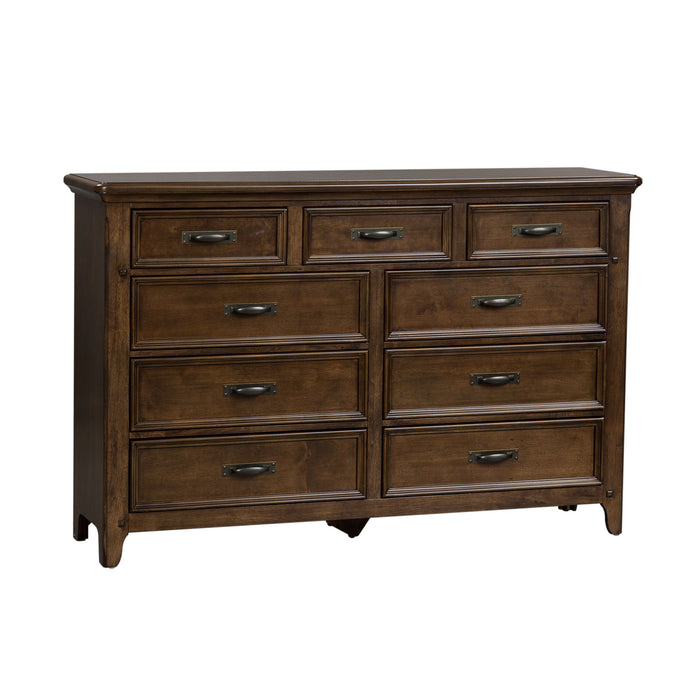 Saddlebrook - 9 Drawer Dresser - Dark Brown