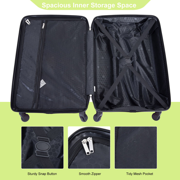 Luggage 4 Piece Lightweight Suitcase With Rotating Wheels With Tsa Lock,
