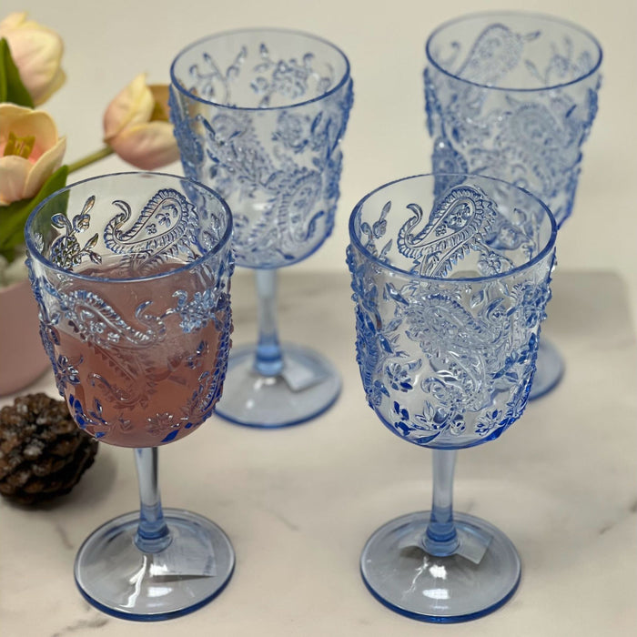 Paisley Acrylic Wine Glasses (Set of 4)
