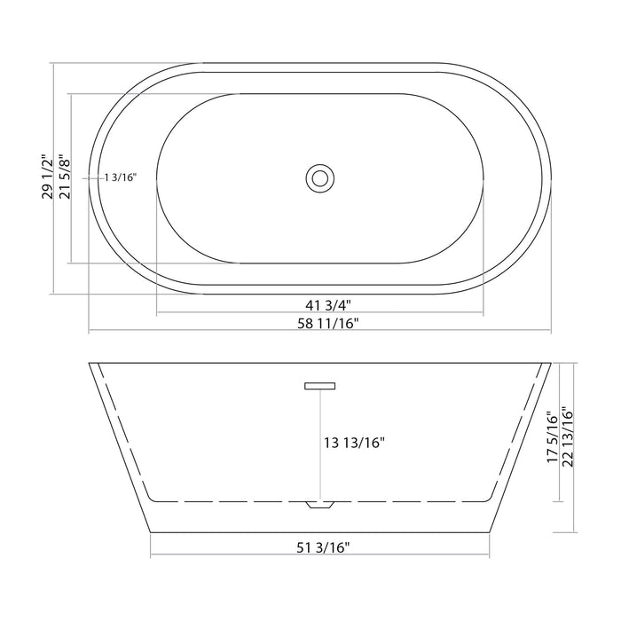 Gloss Freestanding Bathtub With Drain, Stand Alone Soaking Tub