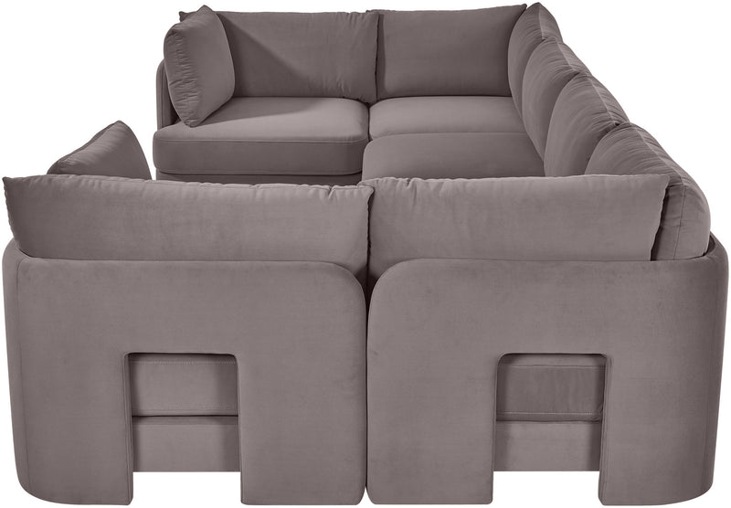 Hammond - Velvet Performance Fabric Upholstered 6 Piece U-Shaped Sectional