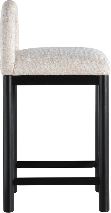 Conrad - Linen Counter Stool With Black Legs