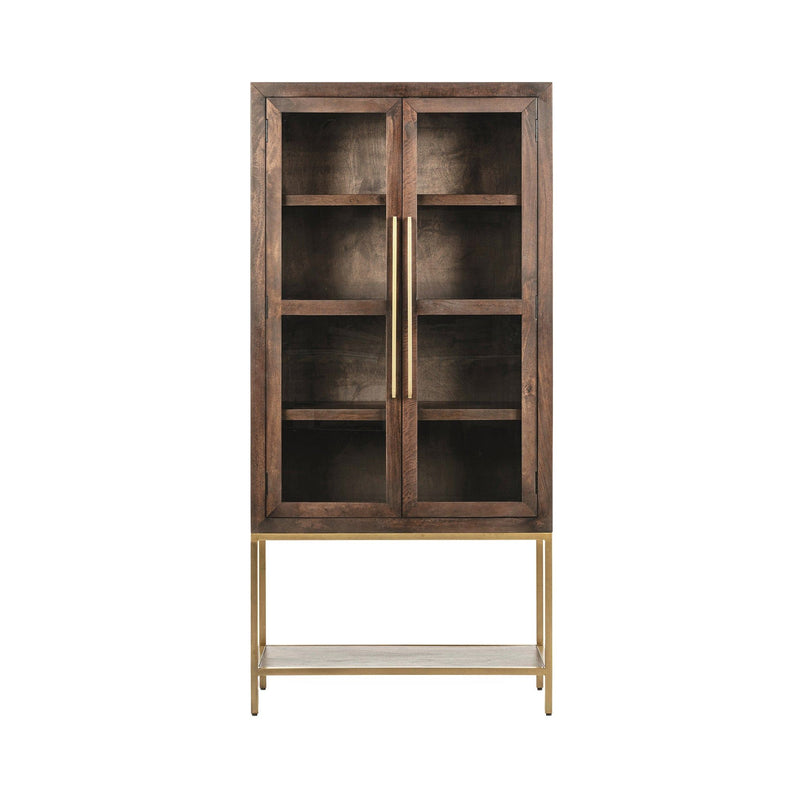Freemont - Solid Wood Tall Cabinet - Kona Brown