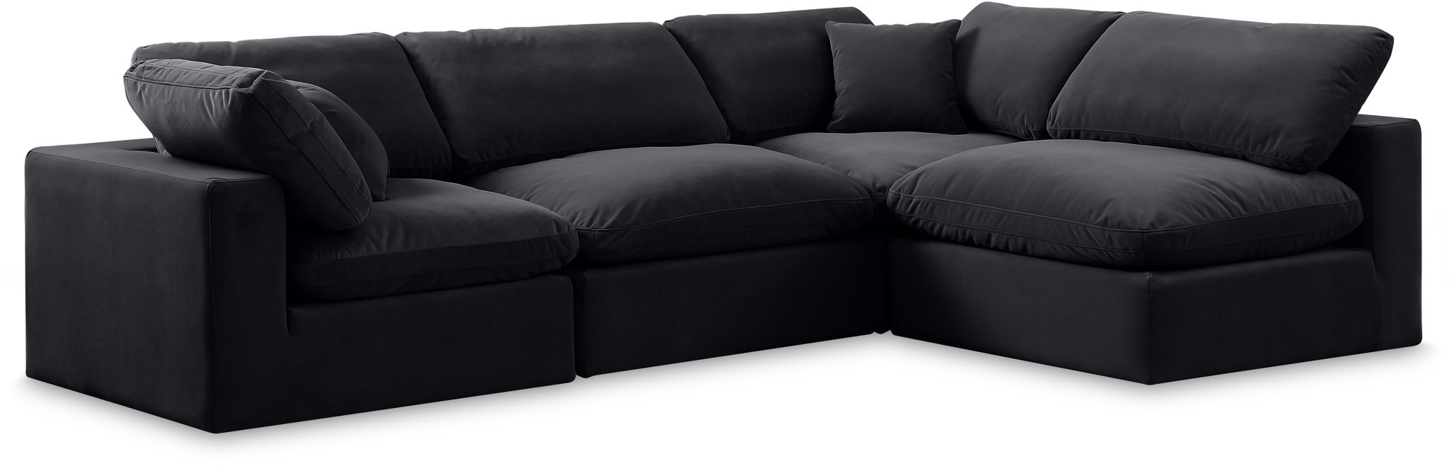 Comfy - 4 Piece Velvet Modular Armless Sectional