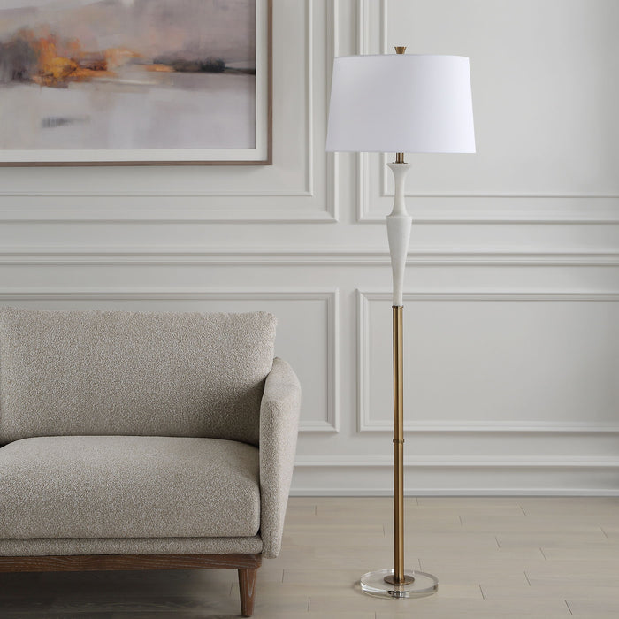 Colette - White Stone Floor Lamp