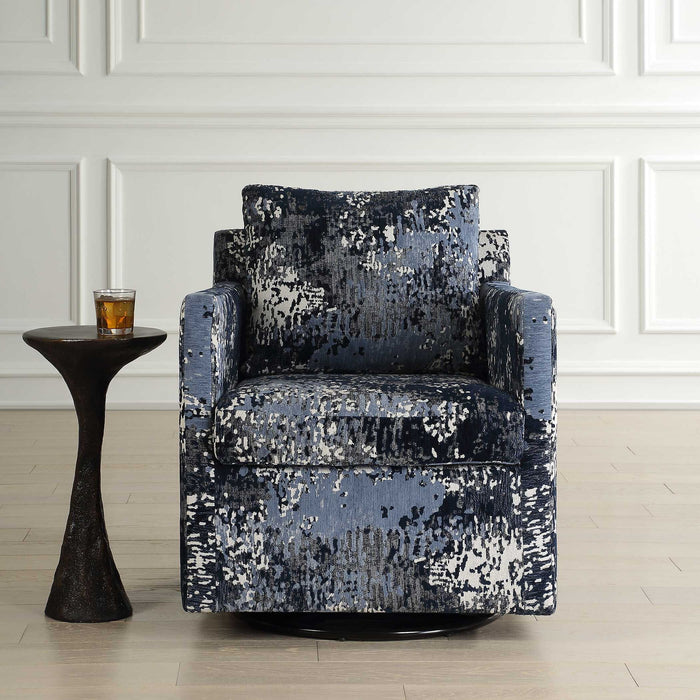 Tisdell - Patterned Swivel/Glider - Blue