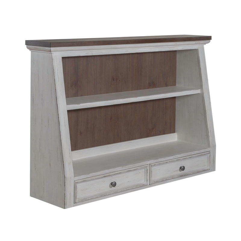 River Place - Angled Server Hutch - Riverstone White & Tobacco