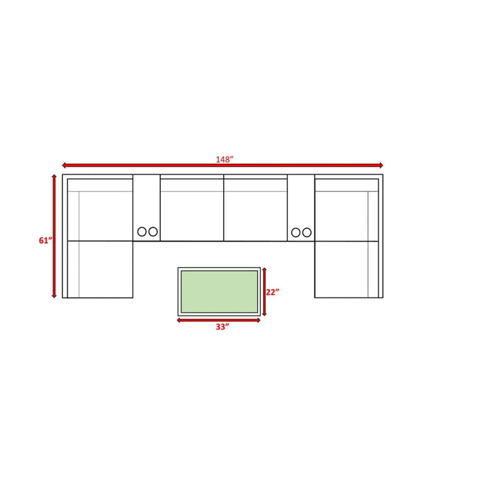 Comfortable Modern Patio Rattan Sectional Set With Cushions