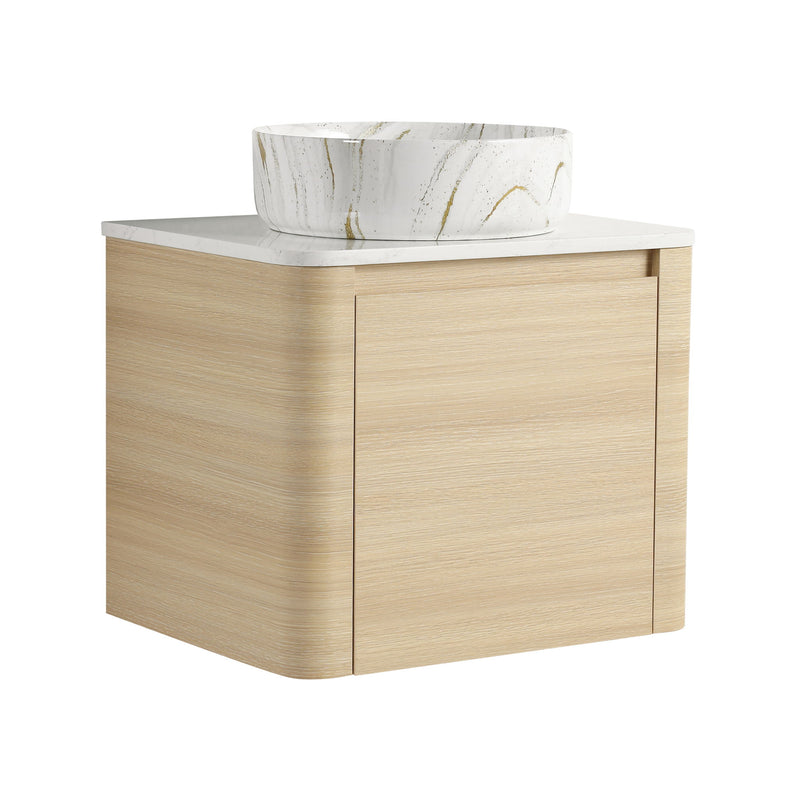 Mounted Bathroom Vanity & Art Sink, Soft Close Door
