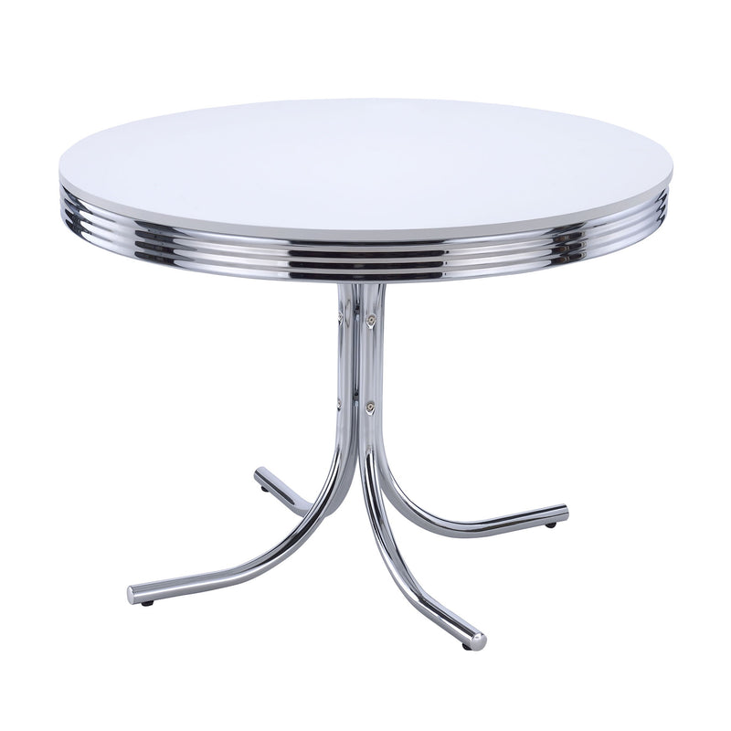 Parlisse - 5 Piece Round Dining Sets And Chairs - White