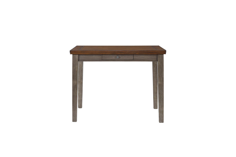 Will Dining - Counter Dining Table With 4 Drawers - Gray / Brown