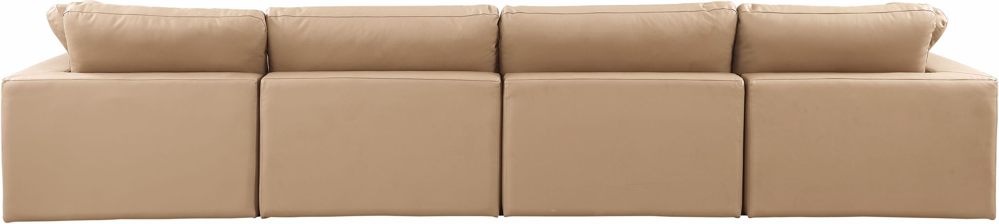Comfy - Faux Leather Modular Sofa 4 Pieces - Tan