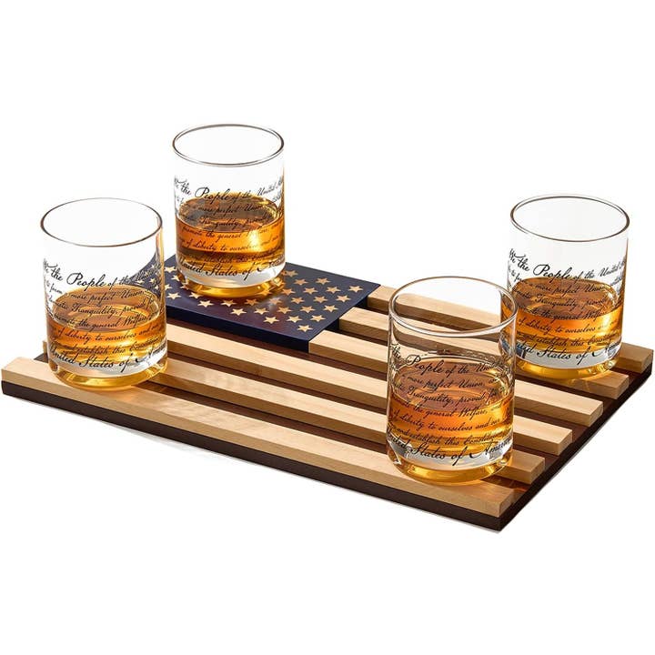 We The People American Flag Whiskey Glasses