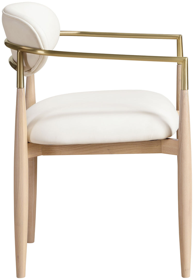 Riccio - Dining Arm Chair (Set of 2) - Natural And Gold Frame