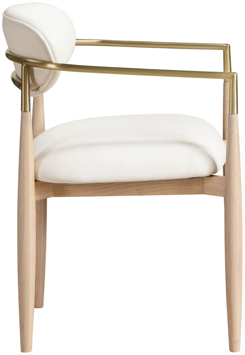 Riccio - Dining Arm Chair (Set of 2) - Natural And Gold Frame