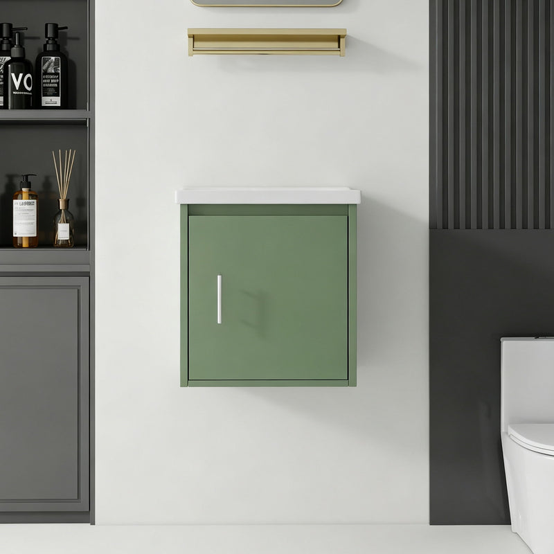 Floating Bathroom Vanity Combo, Wall Mounted Cabinet With Sink & Soft Close Doors For Small Bathrooms