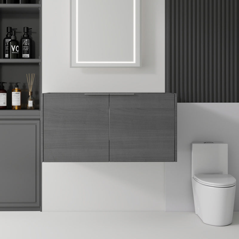 Floating Bathroom Vanity Cabinet With Soft Close Double Doors, Spacious Interior Storage, Wall Mounted, Cabinet Only