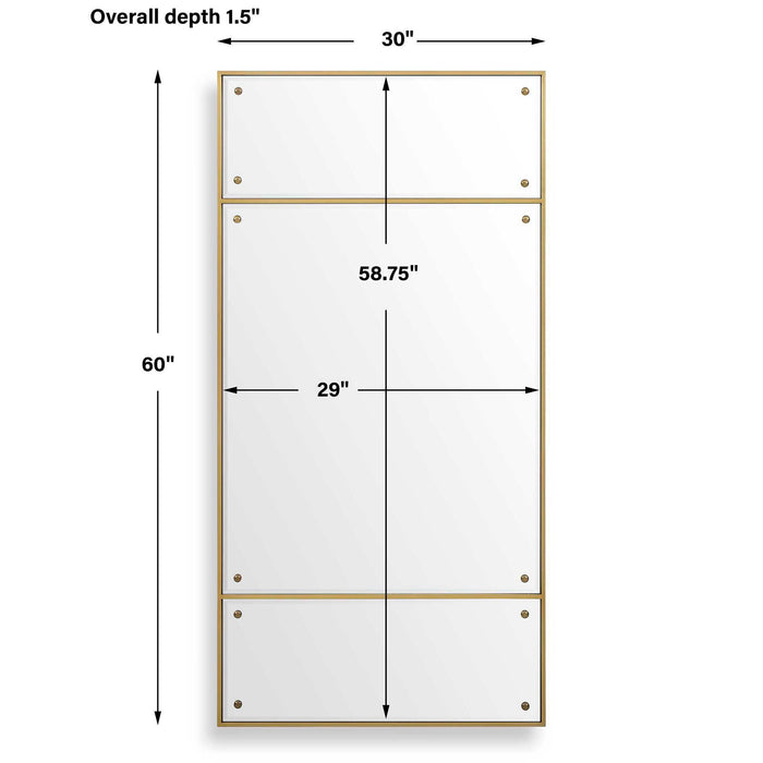 Wrenton - Rectangular Mirror - Brass