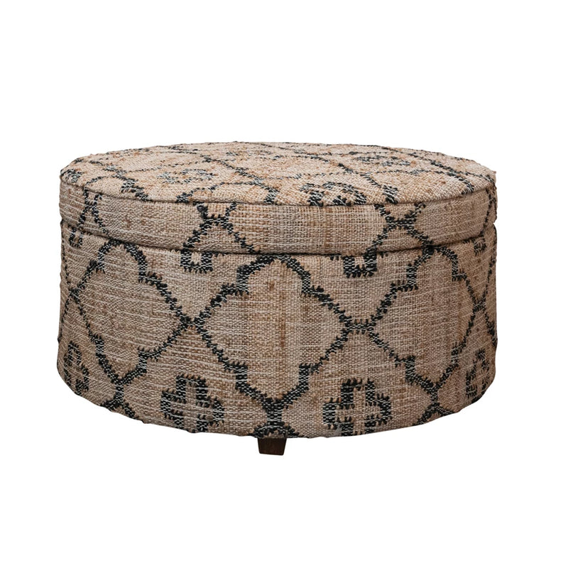 Storage Ottoman w/ Mango Wood Legs