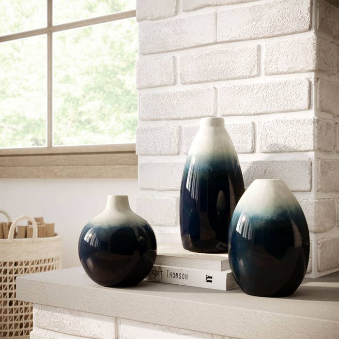 Bud Vases | Blue & White | Set of 3