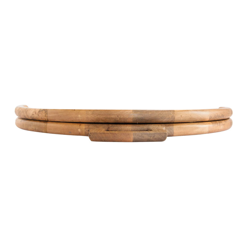 Mango Wood & Stainless Steel Folding Cheese/Serving Board w/ Handle & Magnetic Closure