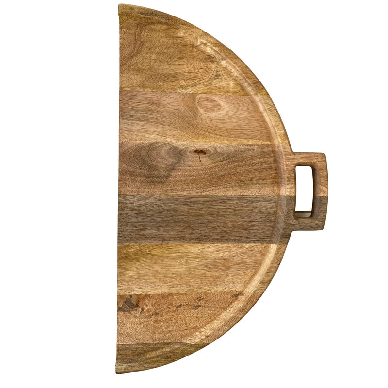 Mango Wood & Stainless Steel Folding Cheese/Serving Board w/ Handle & Magnetic Closure