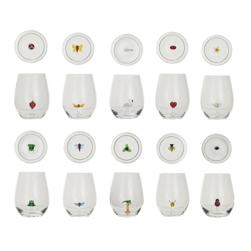 Stemless Wine Glass w/Figure