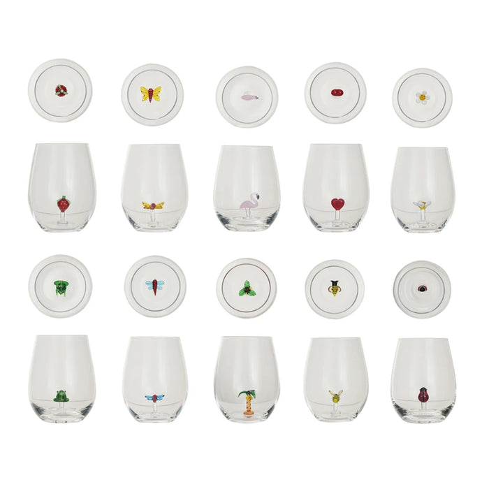 Stemless Wine Glass w/Figure