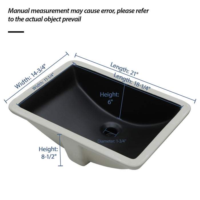 Modern Ceramic Undermount Bathroom Sink With Overflow, High Quality