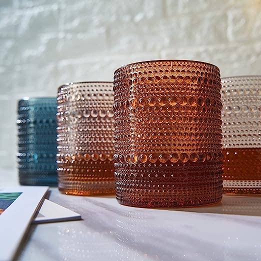 Beaded Tumbler Drinking Glasses Set | 6 Set