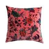 Pink Floral Velvet Pillow