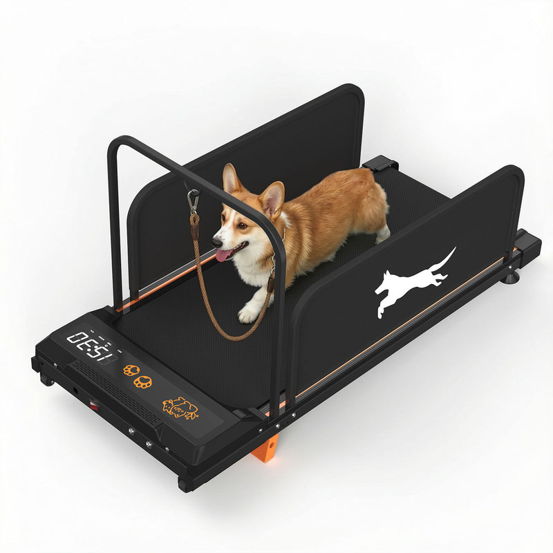 Small Dog Treadmill, Low Noise Pet Exercise Machine For Indoor Puppy Training, Portable Running Wheel - Black
