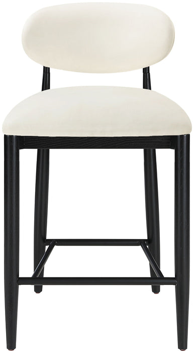 Riccio - Faux Leather Stool - Black Frame