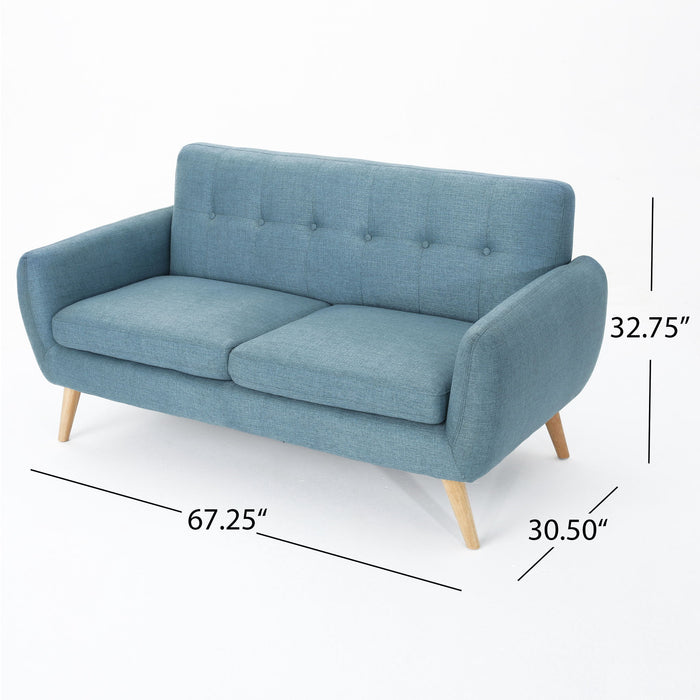 Modern Loveseat Sofa With Button Tufted Backrest