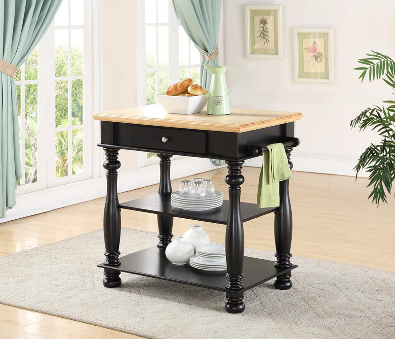 Avondale - Kitchen Island - Light Brown / Black