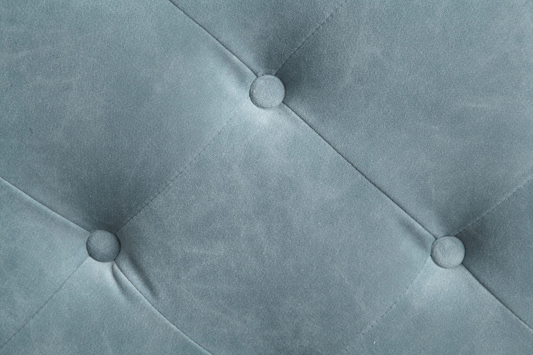 Zerah - Sectional Sofa With 7 Pillows - Dusty Blue