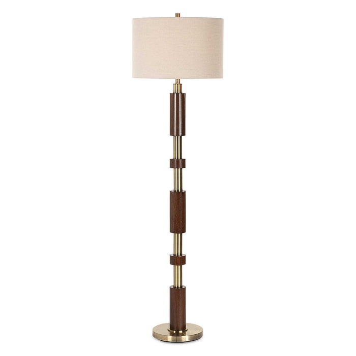 Stacked - Wooden Floor Lamp - Dark Brown