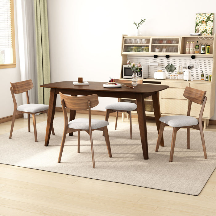 5 Piece Mid - Century Dining Set, Upholstered Dining Chairs