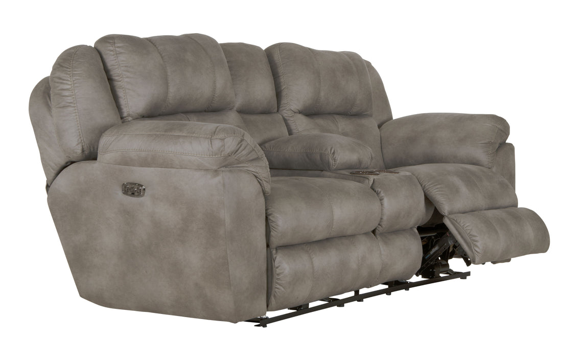 Ferrington - Power Lay Flat Reclining Console Loveseat with Power Adjustable Headrest & Lumbar