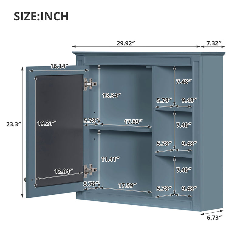 Modern Wall-Mounted Medicine Cabinet With Mirror