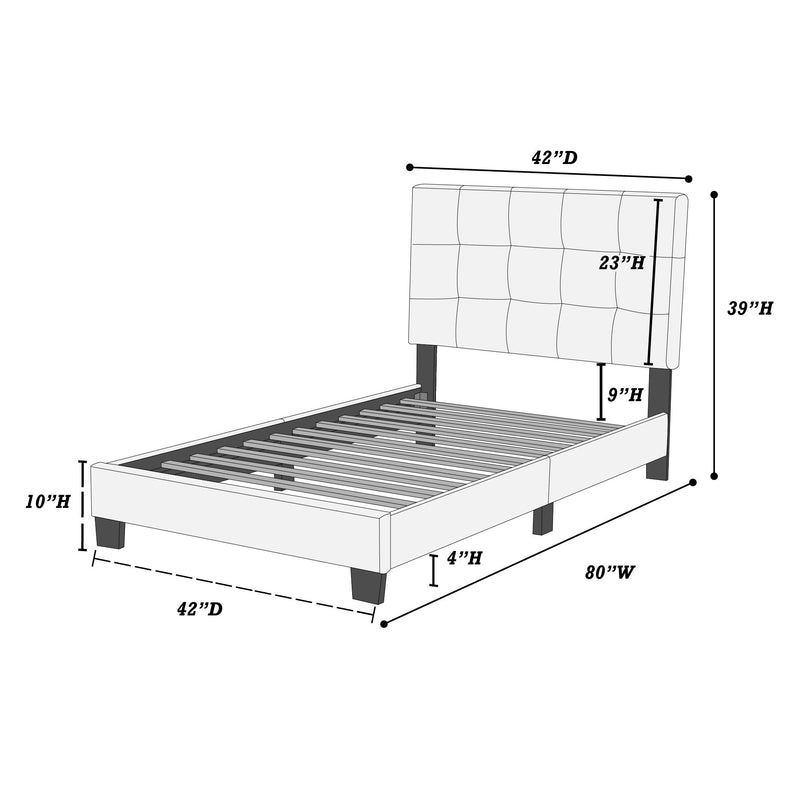 Contemporary Style Bed, Rectangle Headboard