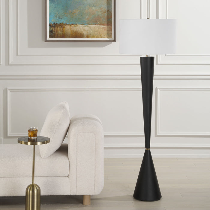 Layla - Black Tapered Floor Lamp