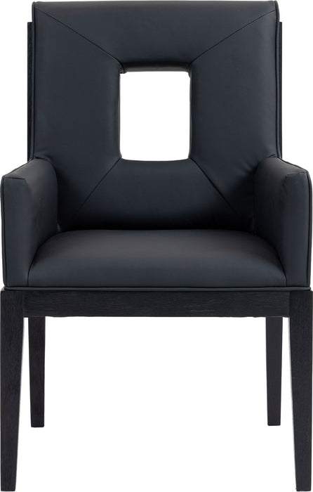 Gwendolyn - Faux Leather Dining Arm Chair With Black Frame