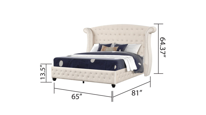 Sophia - Crystal Tufted Upholstered Bed